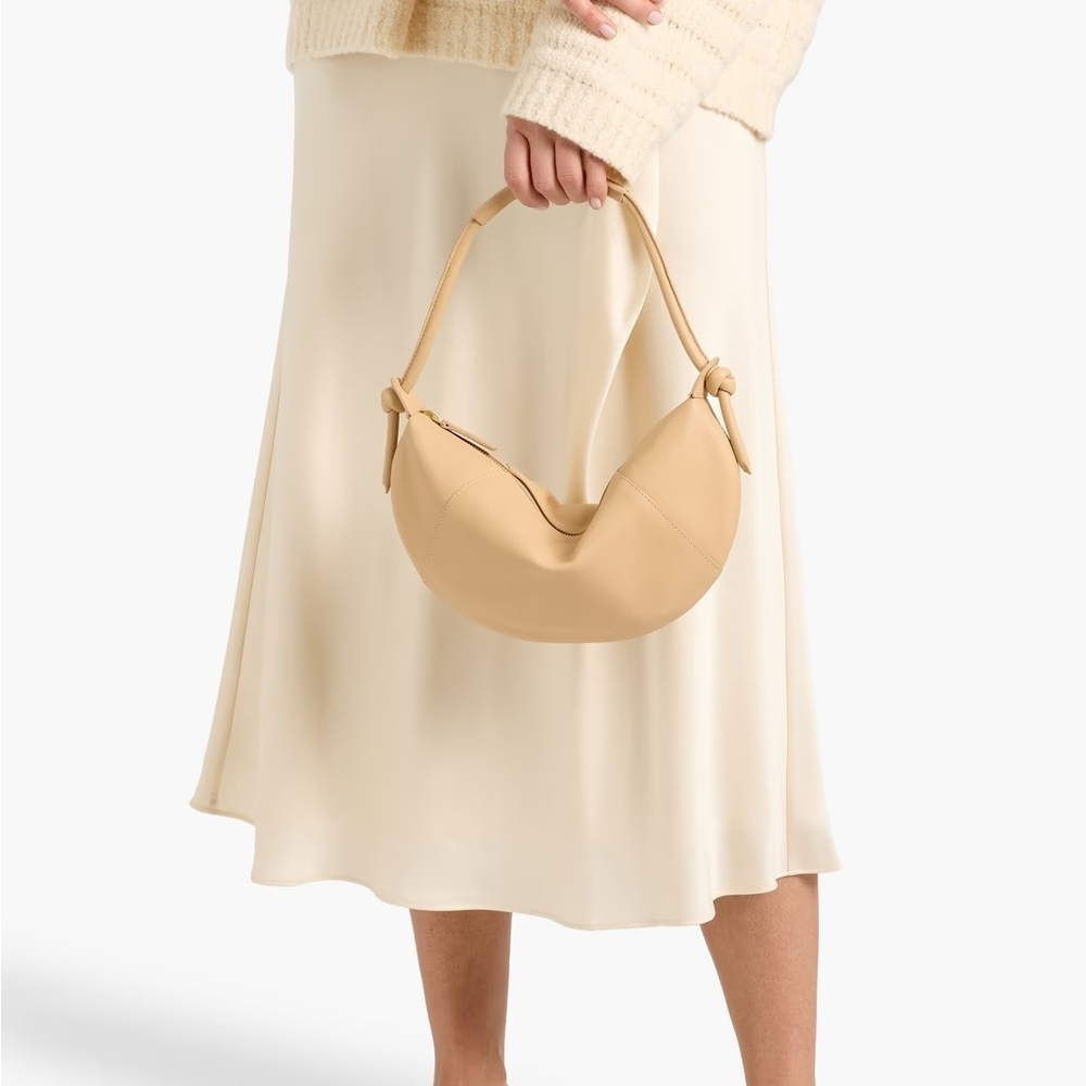 Mansur Gavriel Beige Mini Crescent Shoulder Bag - Picture 3 of 10
